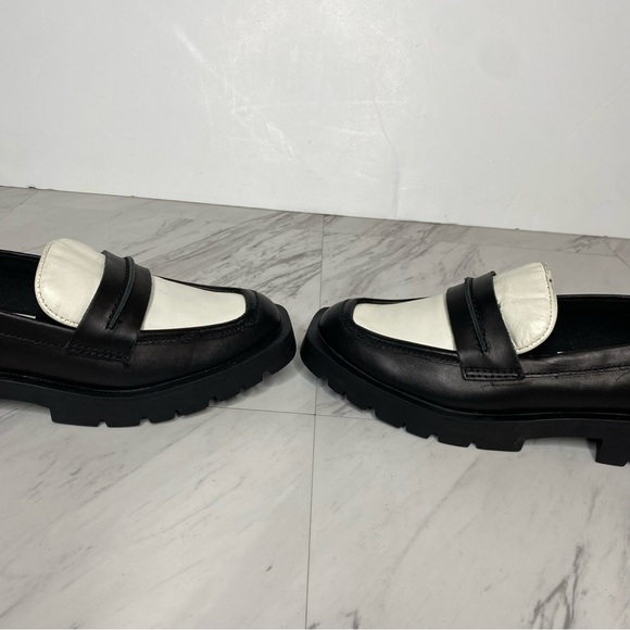 Dolce Vita Elias Black White Leather Square Toe Loafer 6 1/2 - Picture 9 of 16